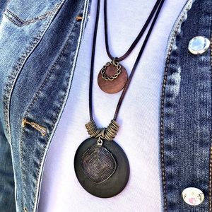 Black Boho Double Necklace